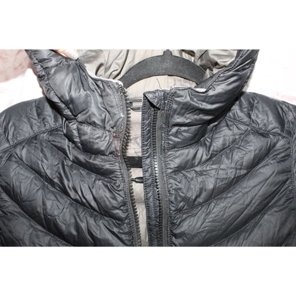 LL Bean Black Nylon Zip Hooded Ultralight Long Down Hooded Coat Size XS - Picture 7 of 12